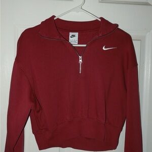 Nike Women's Burgundy Half-Zip Sweater